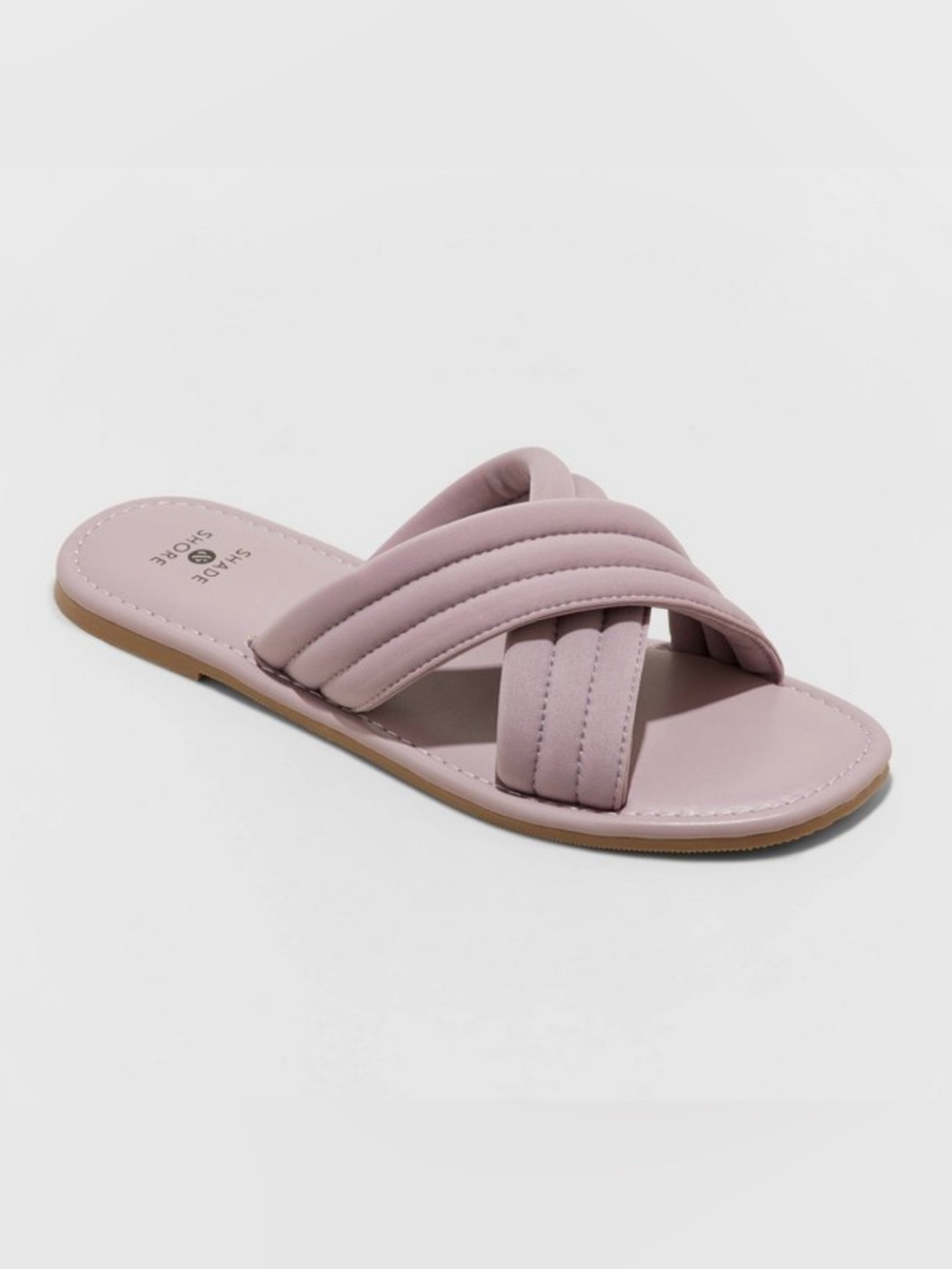 Shade & Shore Lavender Padded Crossover Slide Sandals Size 9
